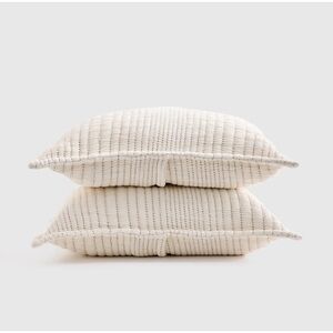 QUINCE Organic Cotton Channel Stitch Sham Set King Undyed 6789